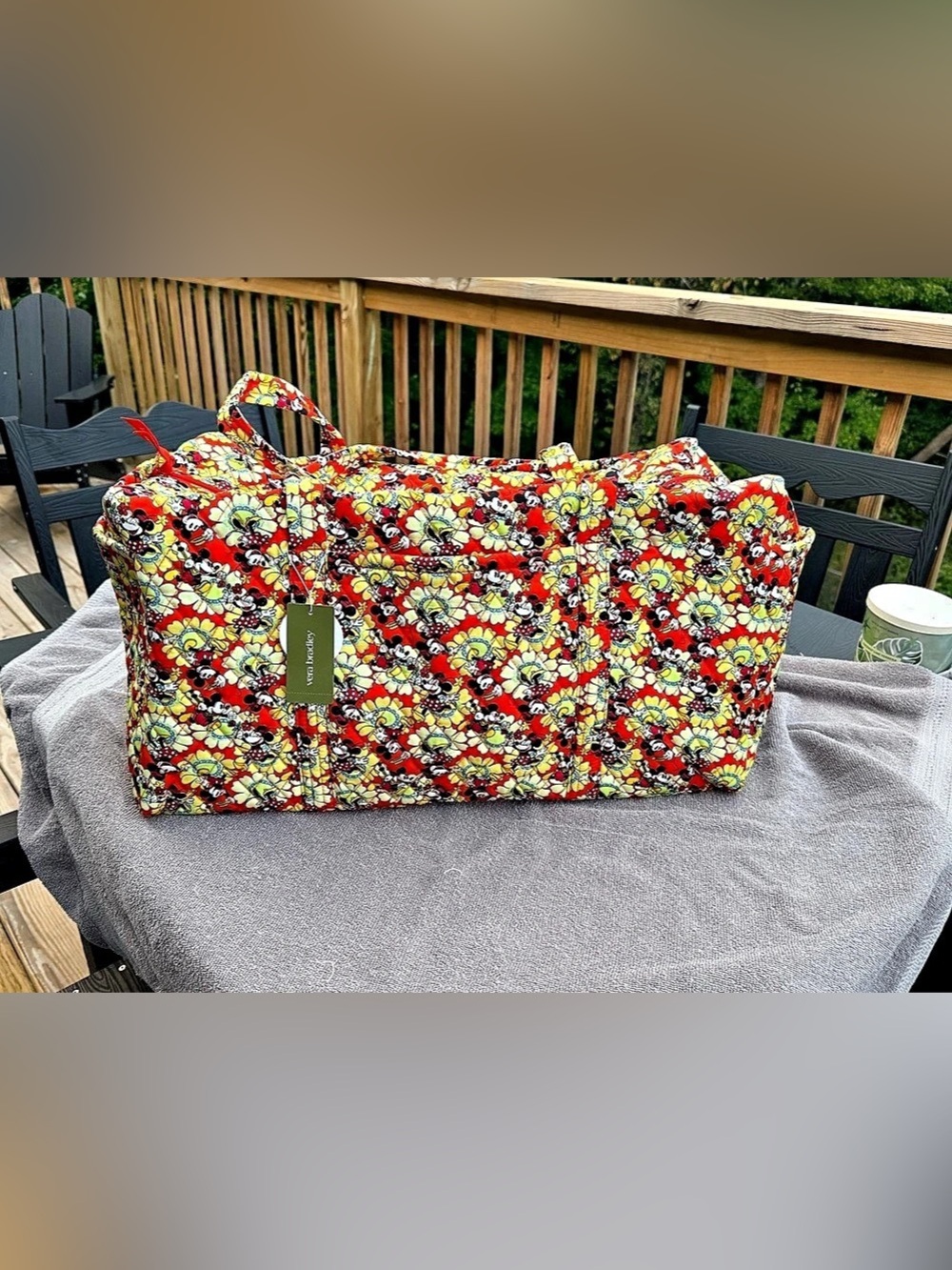 NWT-Vera Bradley- Disney Mickey Mouse - Large Original Duffel Bag.